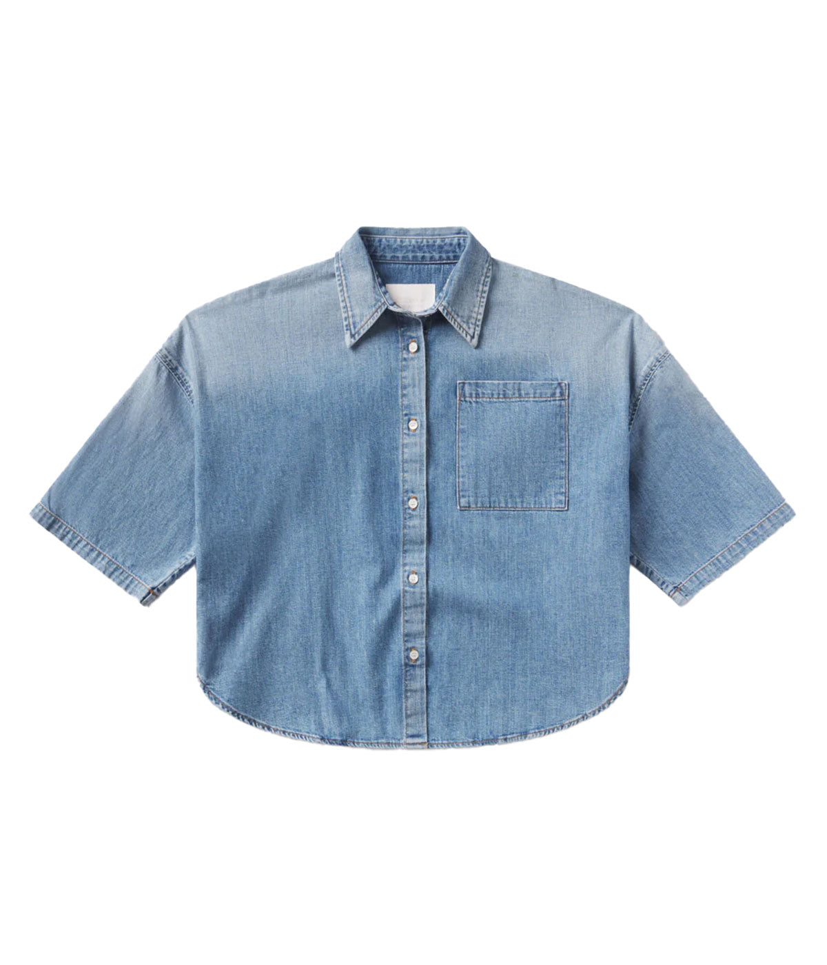 Frances Cropped Shirt In Skyland