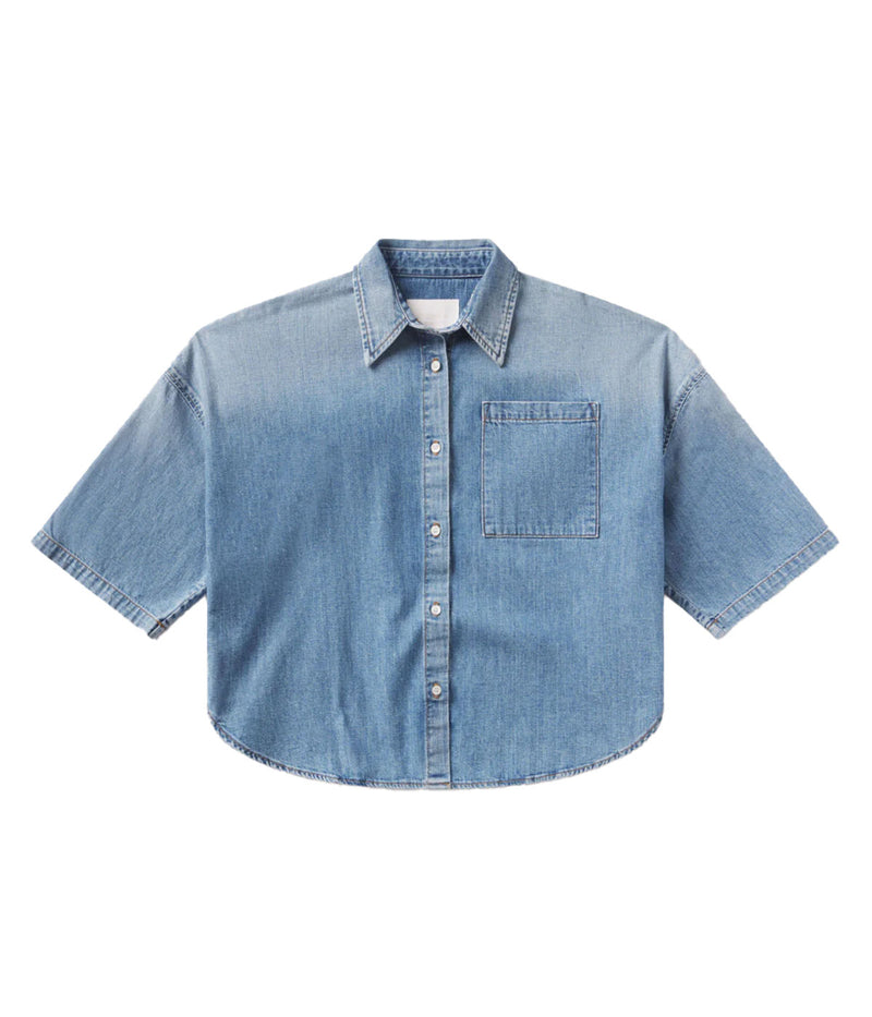 Frances Cropped Shirt In Skyland