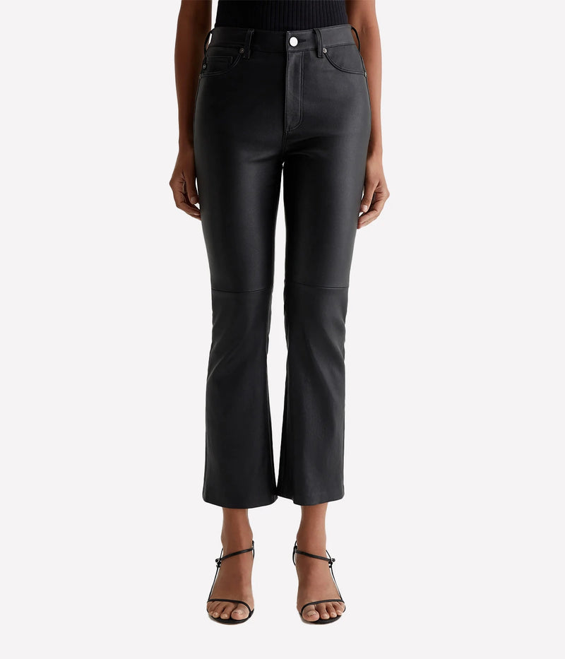 Farrah Boot Leather Crop in True Black