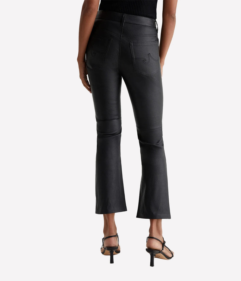 Farrah Boot Leather Crop in True Black