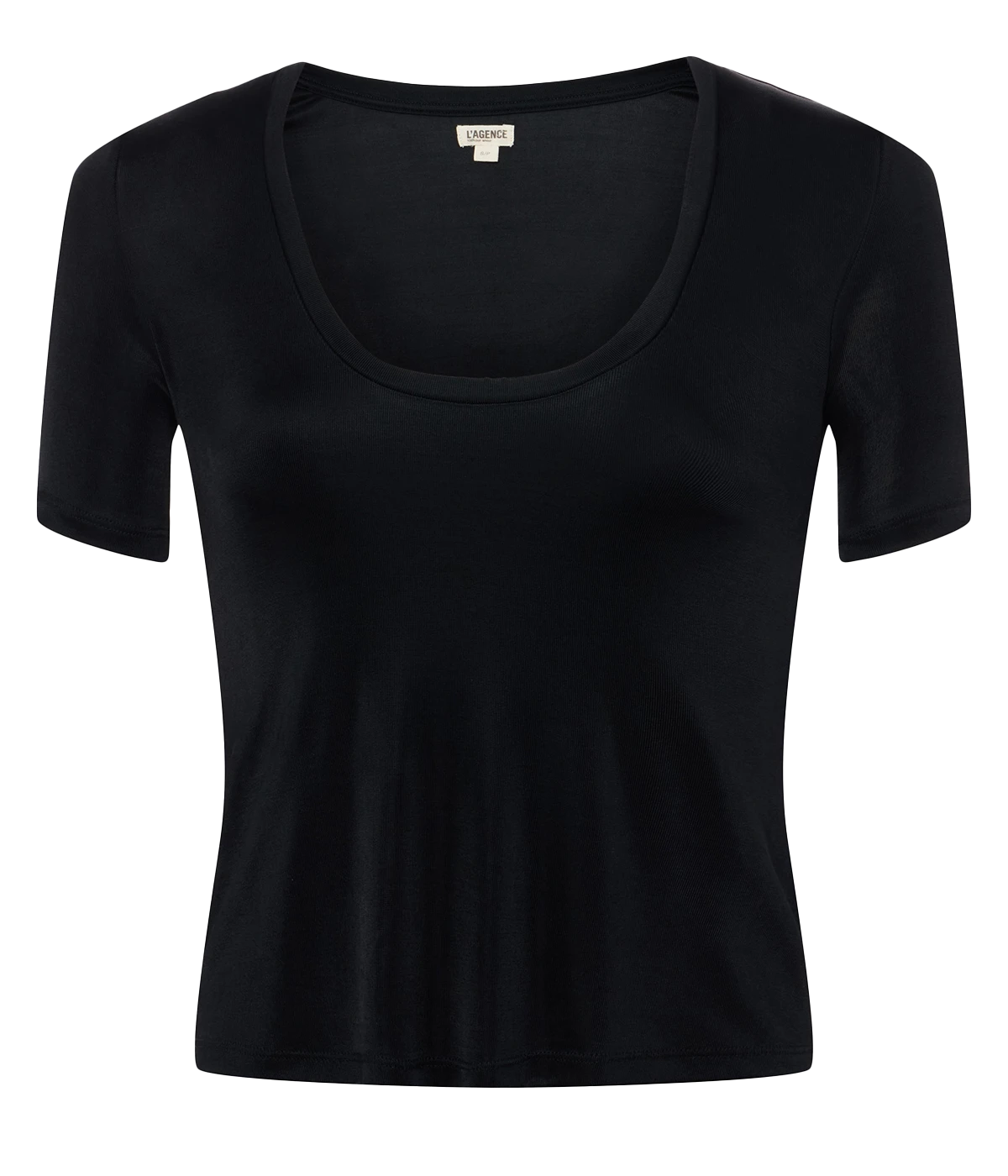 Felice Short Sleeve U Neck Tee in Black