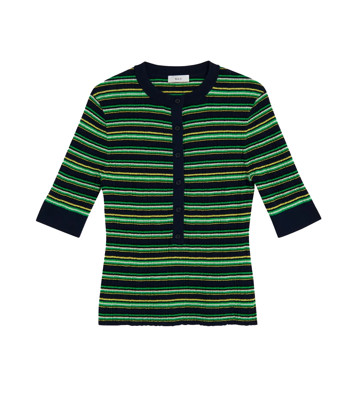 Fisher Top in Navy & Green Multi