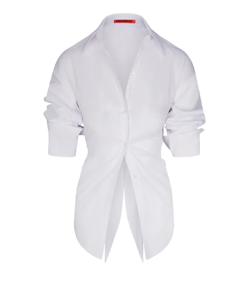 Loch Poplin Button Up in Macadamia