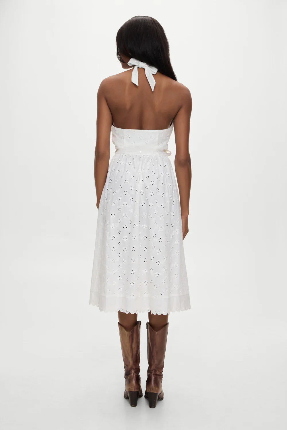 Fort Worth Fairy Eyelet Midi Dress in Salt Air Eyelet
