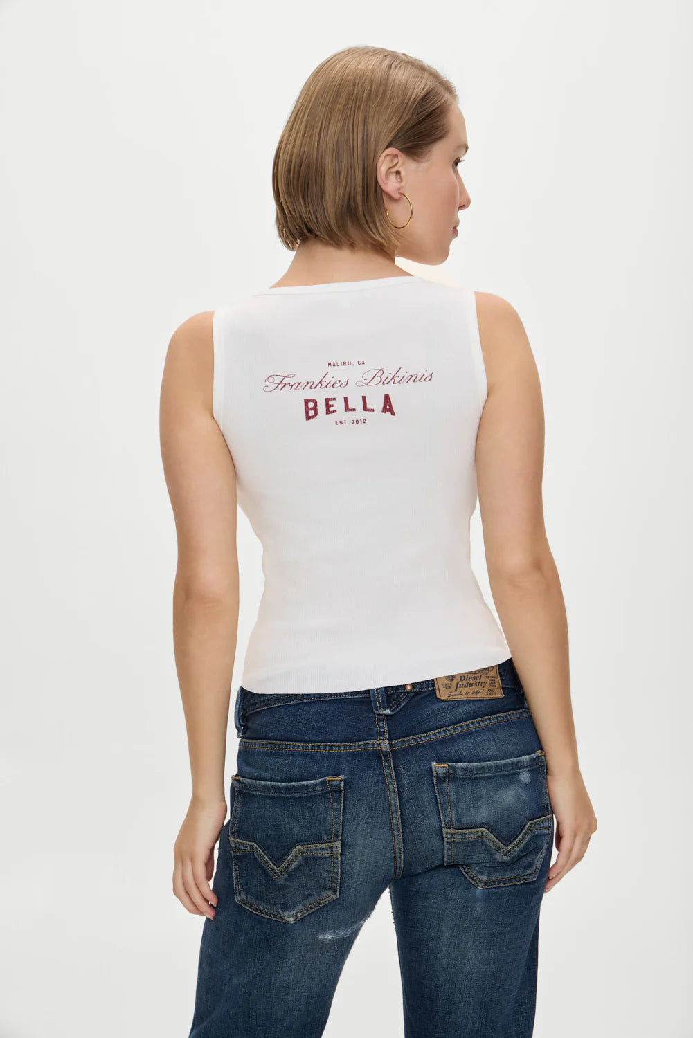 Reno Cotton Rib Tank in Lone Star White
