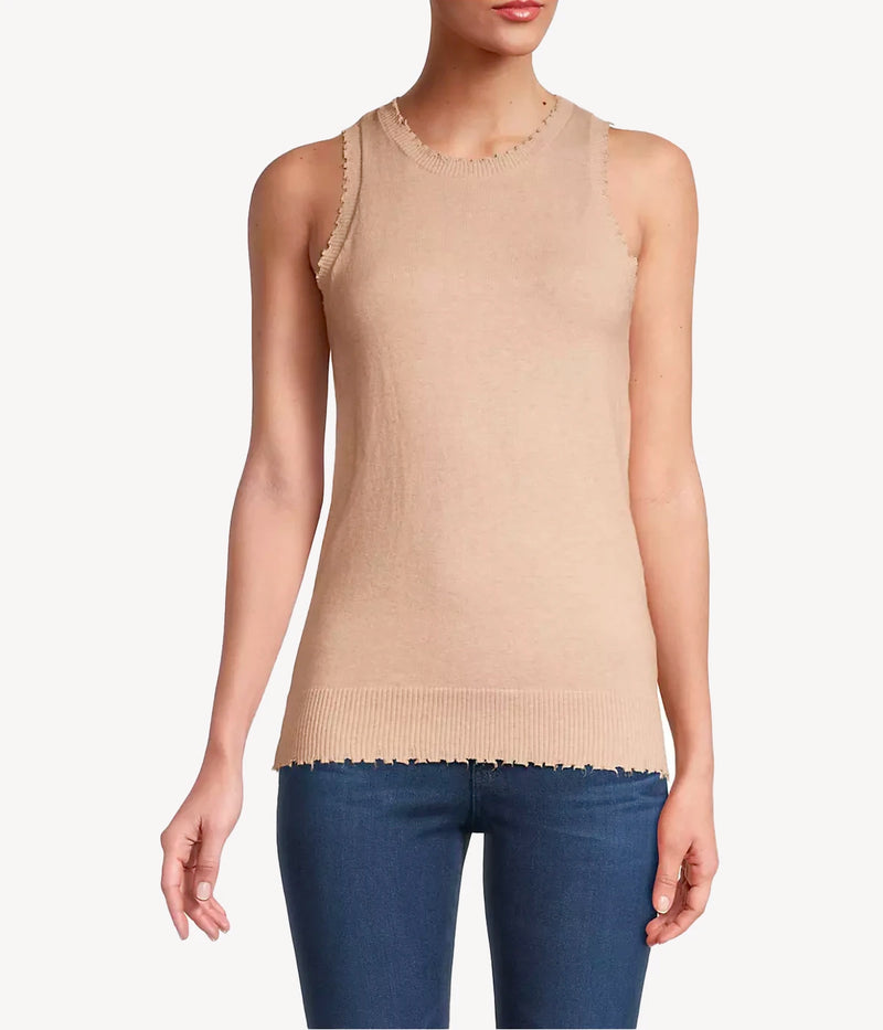 Frayed Tank In Brown Sugar