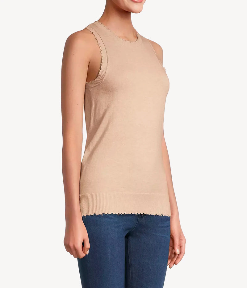 Frayed Tank In Brown Sugar