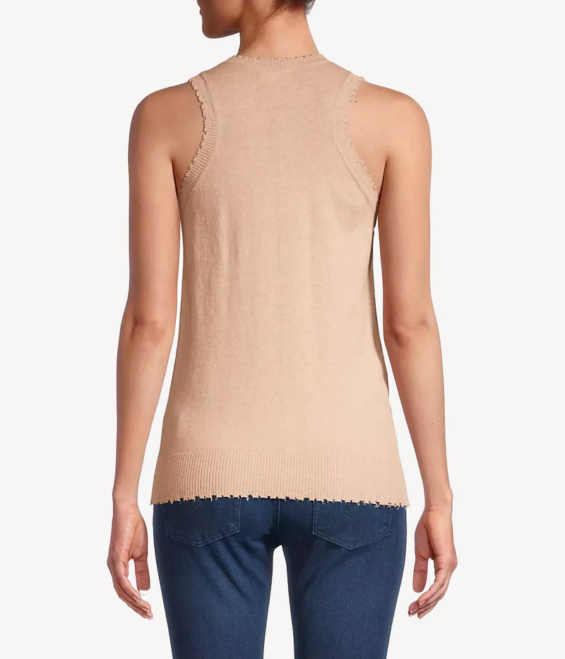Frayed Tank In Brown Sugar