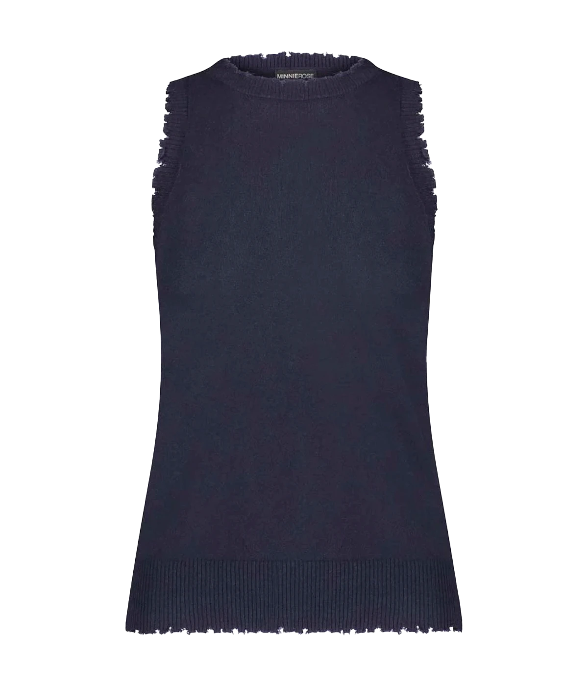 Frayed Tank in Navy