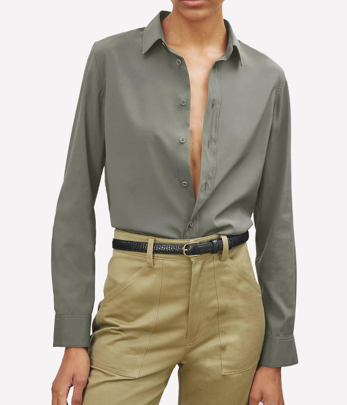 Gaia Slim Shirt in Admiral Green