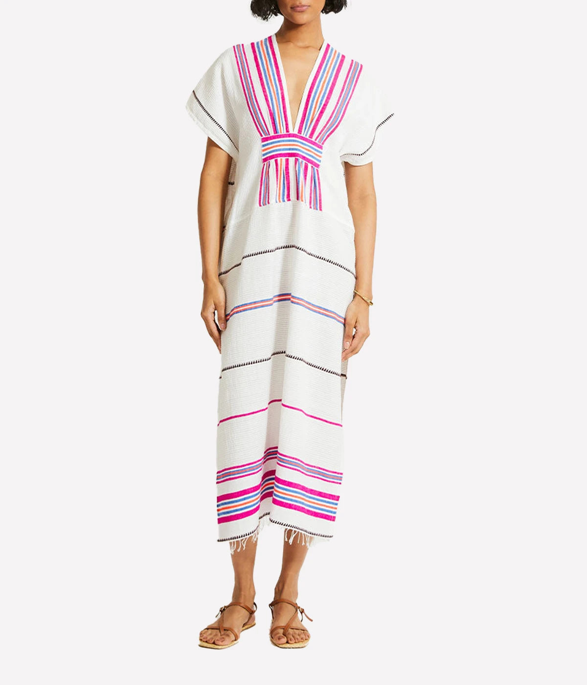 Gasira V Neck Caftan in Zelele Orchid