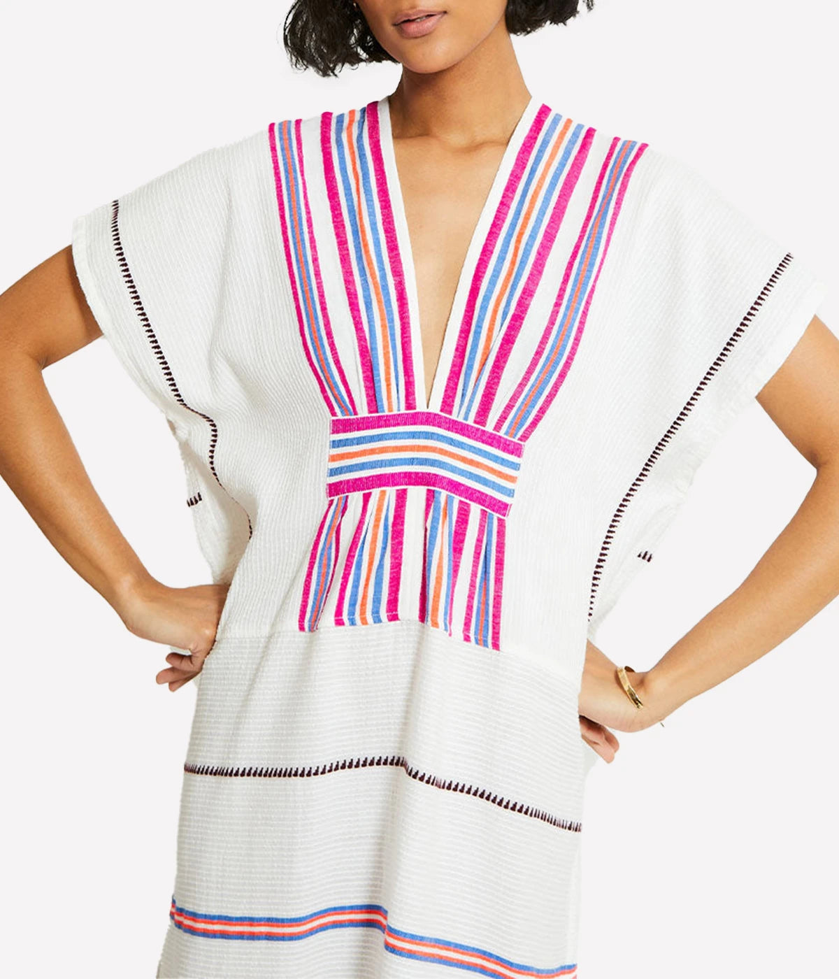 Gasira V Neck Caftan in Zelele Orchid