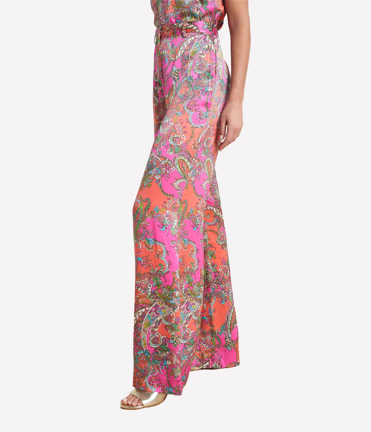 Gavin Wide Leg Pant in Rhodamine Bright Pop Paisley