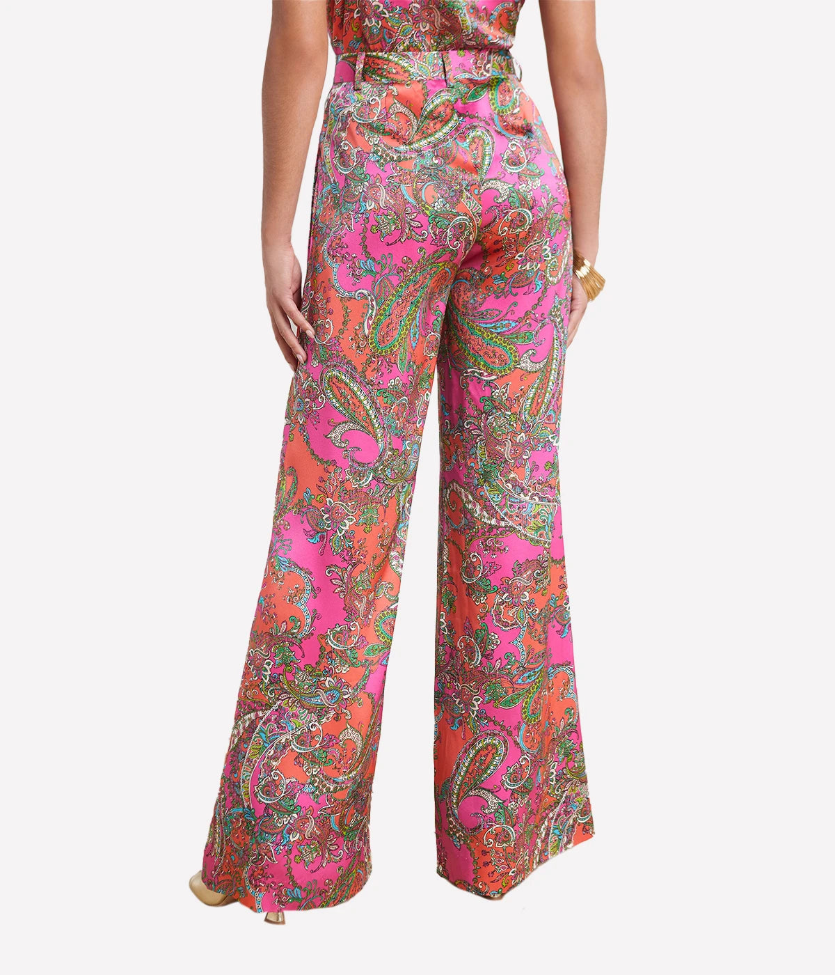 Gavin Wide Leg Pant in Rhodamine Bright Pop Paisley