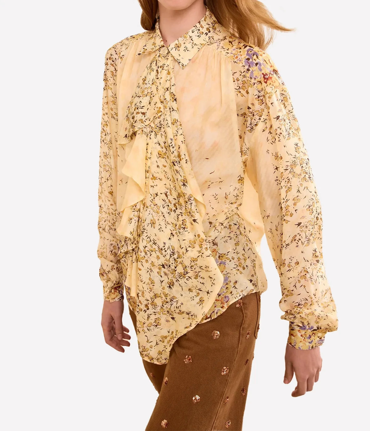 gesture long sleeve blouse in forsythia by ulla johnson