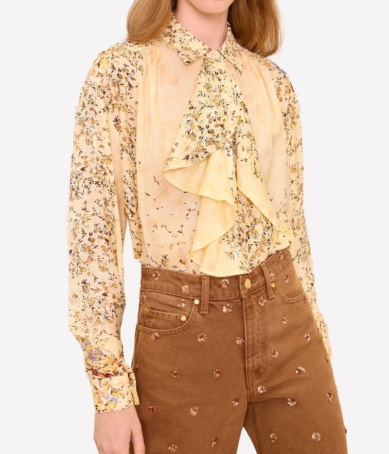 gesture long sleeve blouse in forsythia by ulla johnson