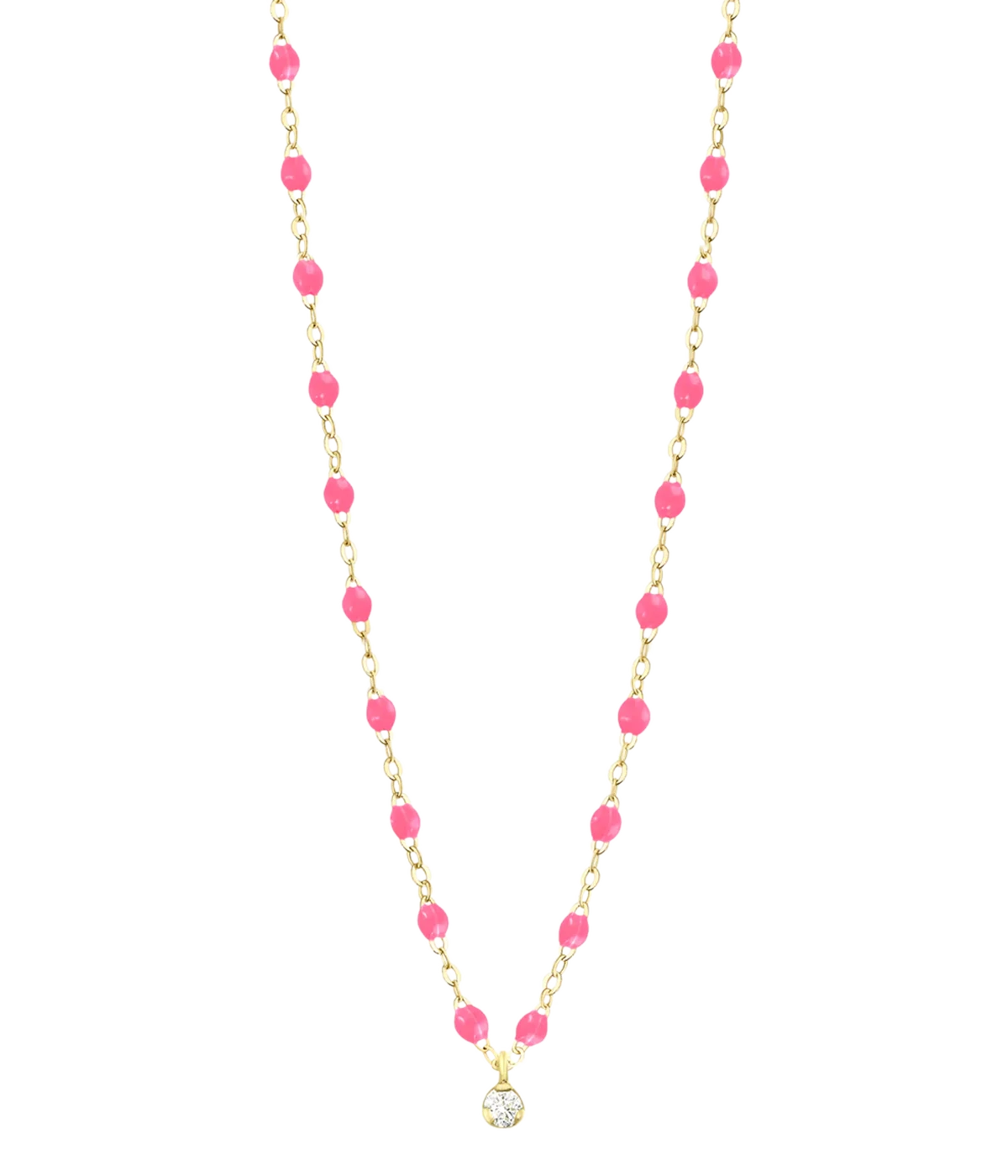 Gigi Supreme 45cm Diamond Necklace in 18K Yellow Gold & Pink