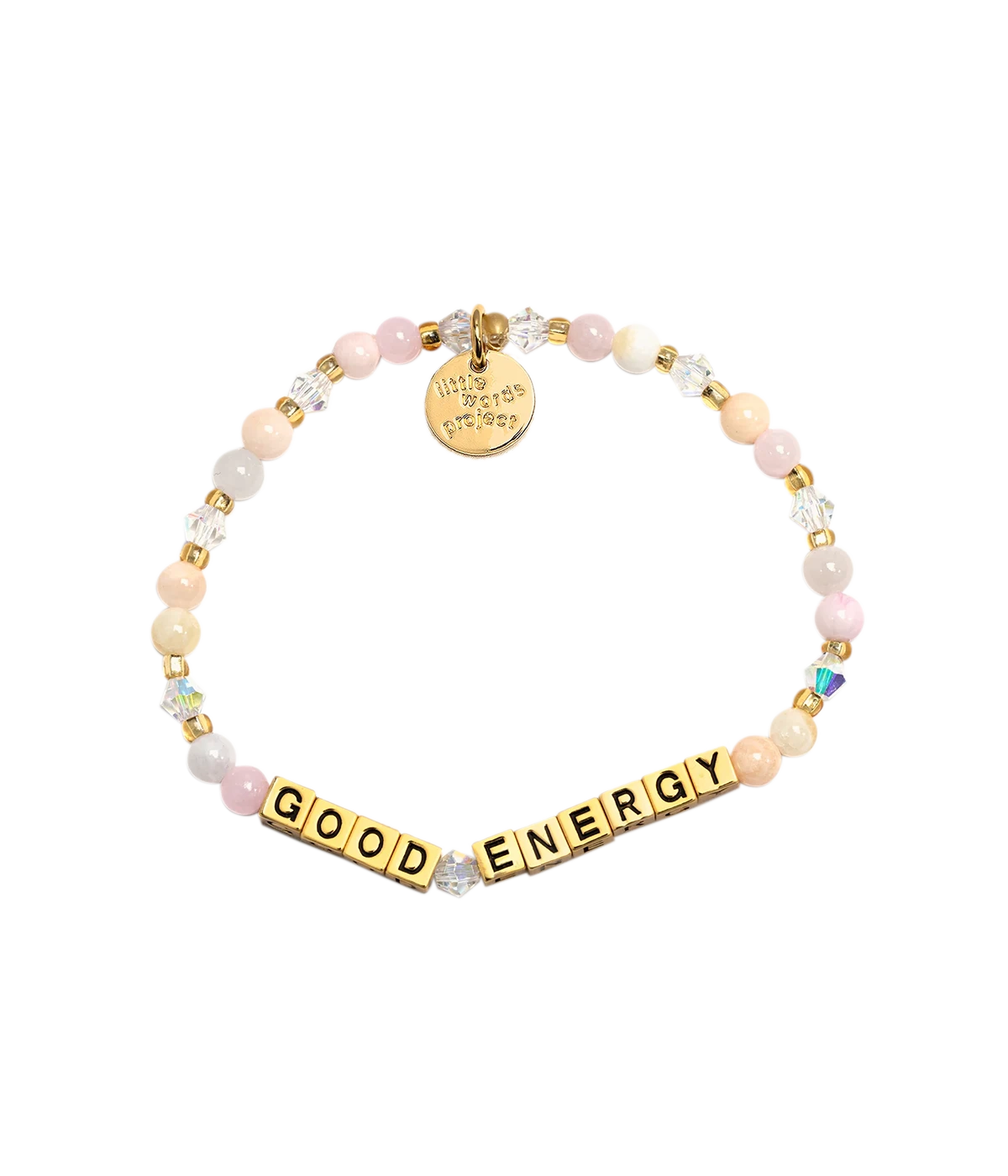 Dainty pink, white and gold beads that sparkle in the sun. Add this elasticated bracelet to your gifting list. Perfect for daughters, mums, sisters and friends. Holiday gifting, Christmas, summer jewellery, low maintenance bracelet.