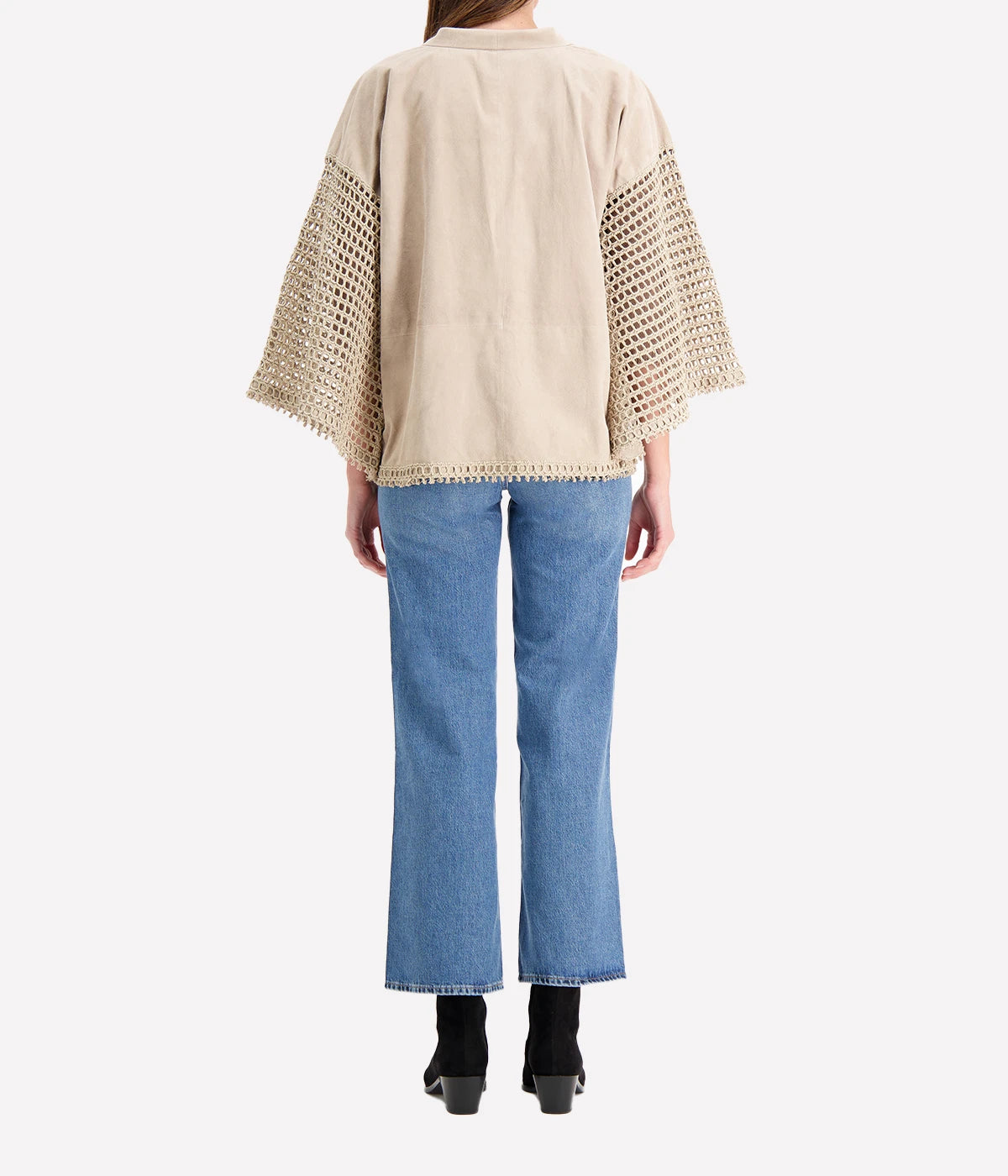Leather Kimono in Beige