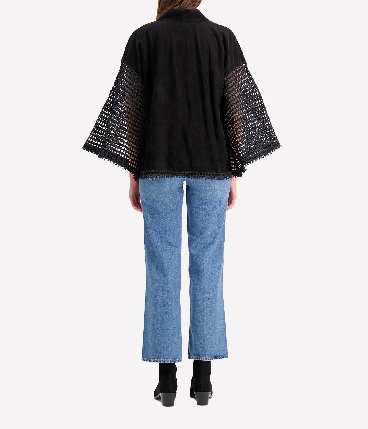 Leather Kimono in Black