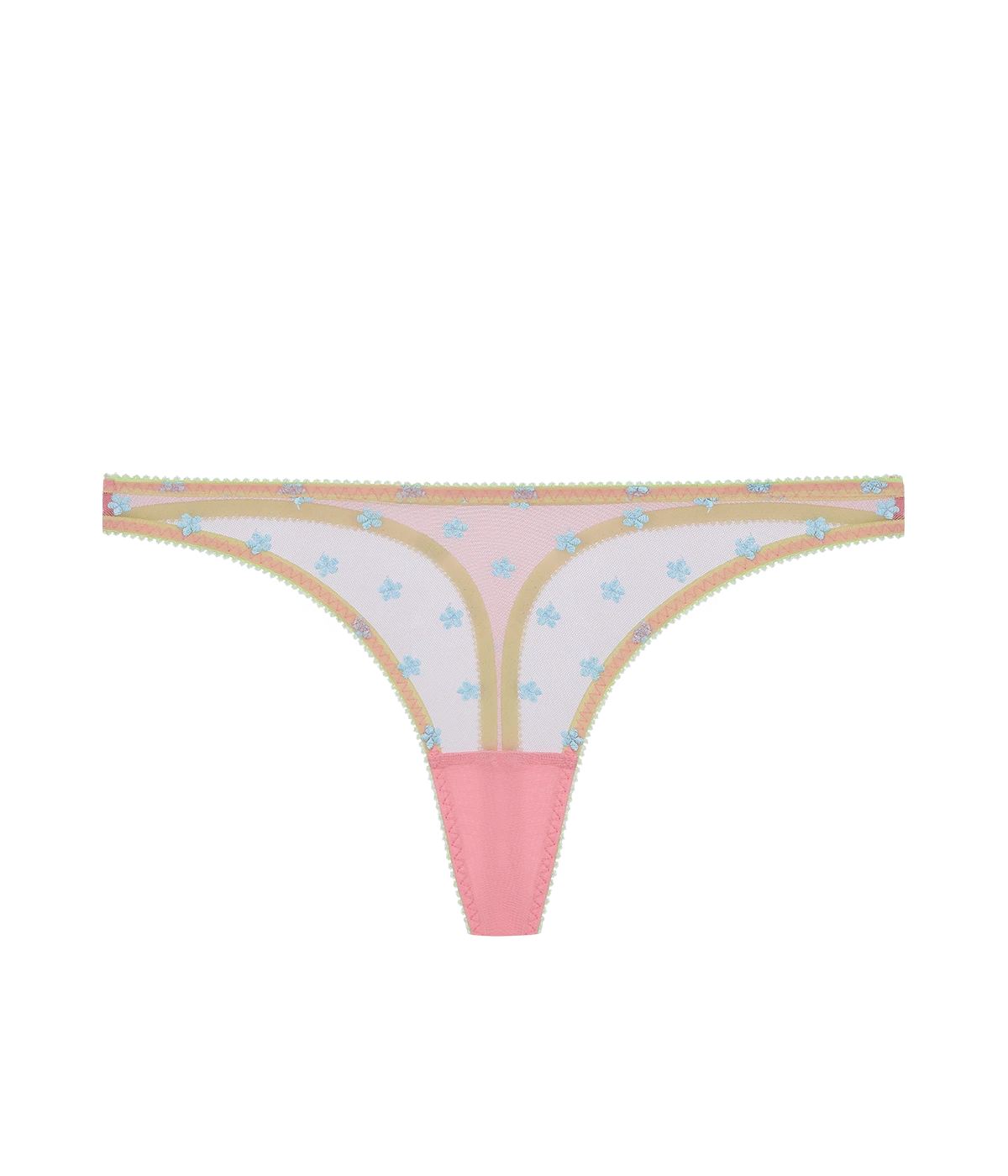 Jamie Embroidered Thong in Pale Rose
