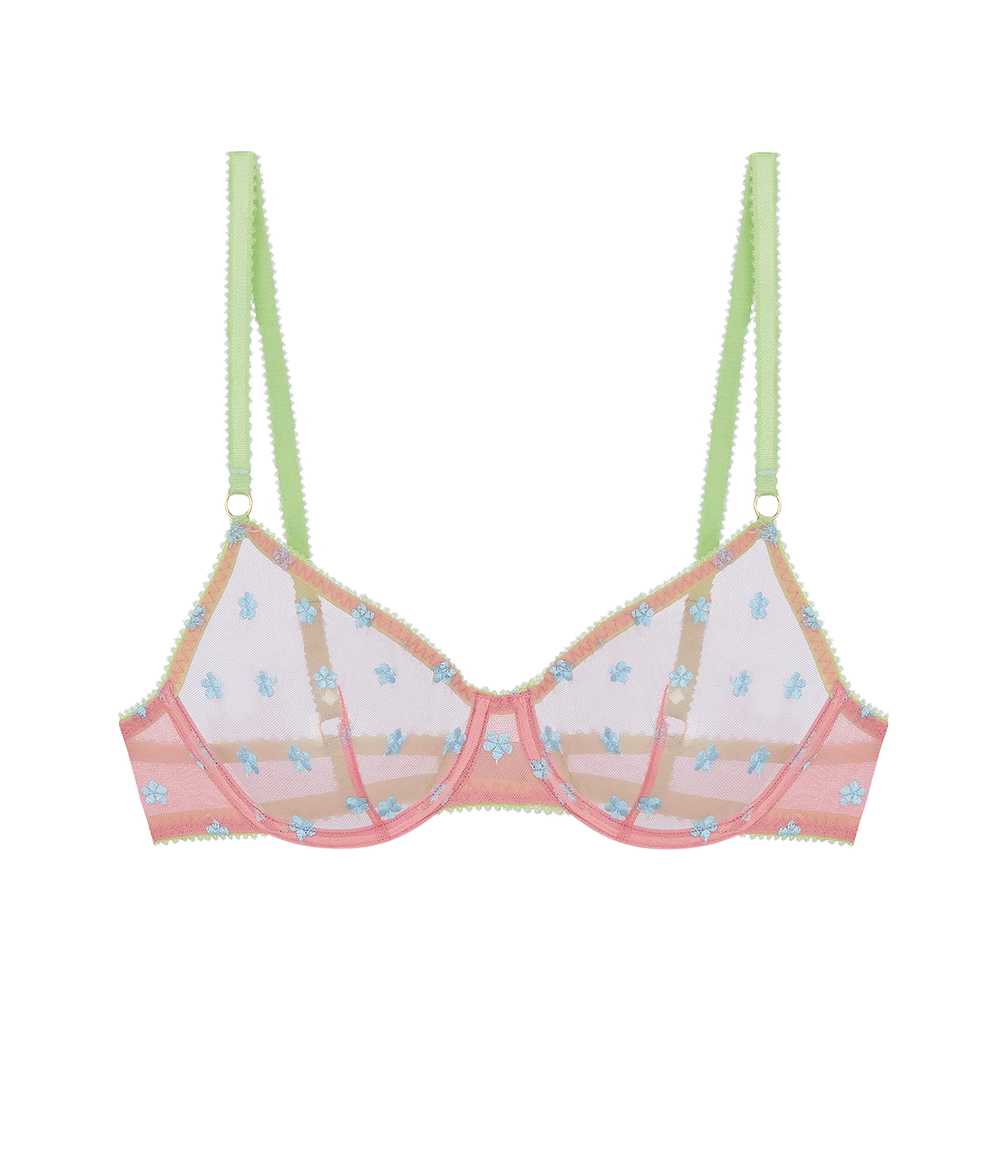 Jamie Embroidered Underwire Bra in Pale Rose