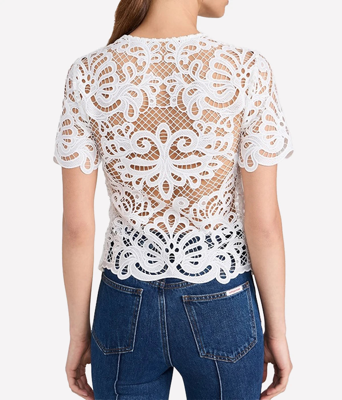 Guipure Lace Top in White