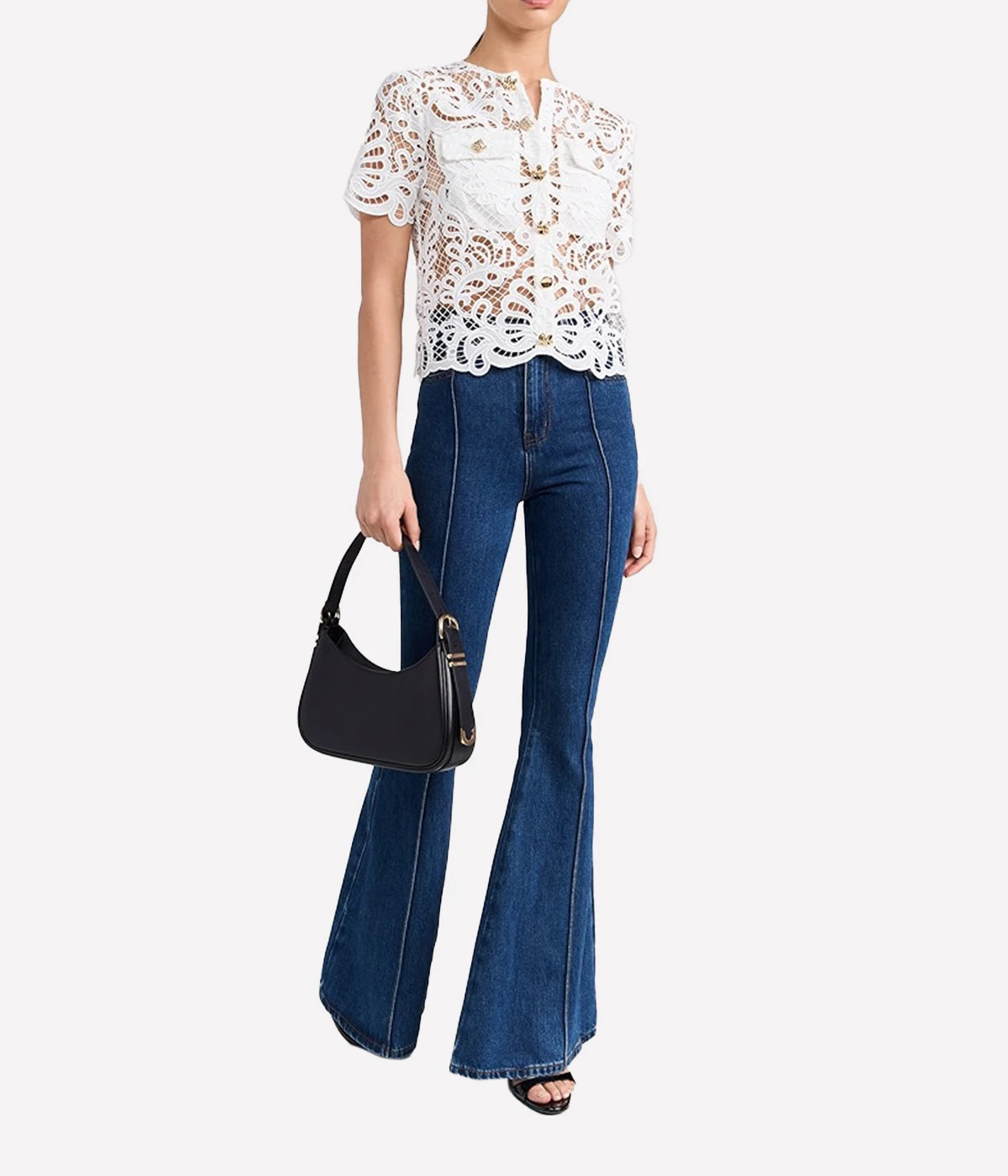 Guipure Lace Top in White