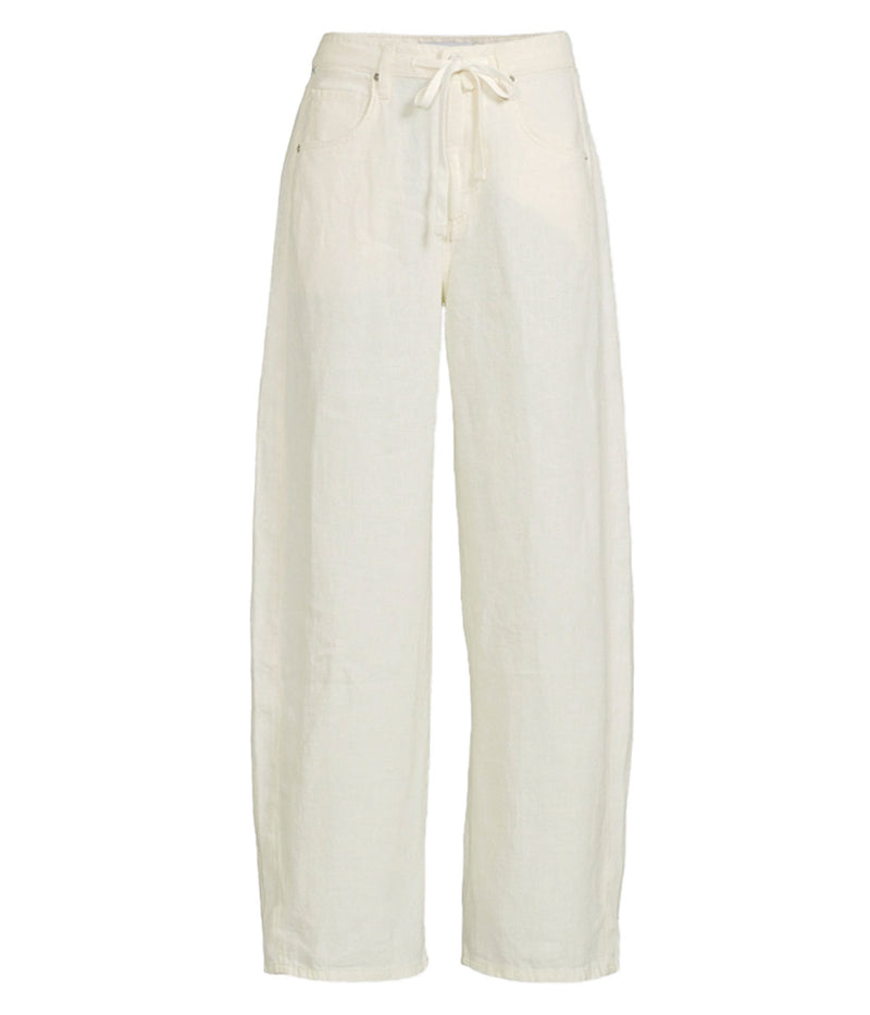 Brynn Drawstring Linen Trouser In Vanilla