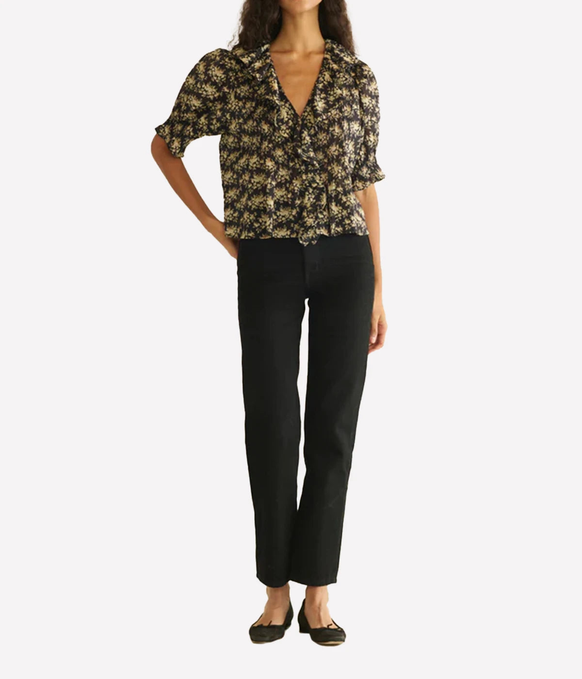 Henri Top in Noir Rosier Floral