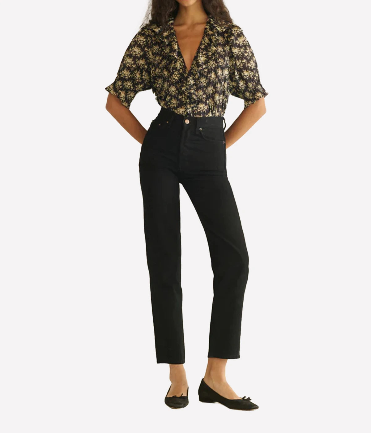 Henri Top in Noir Rosier Floral