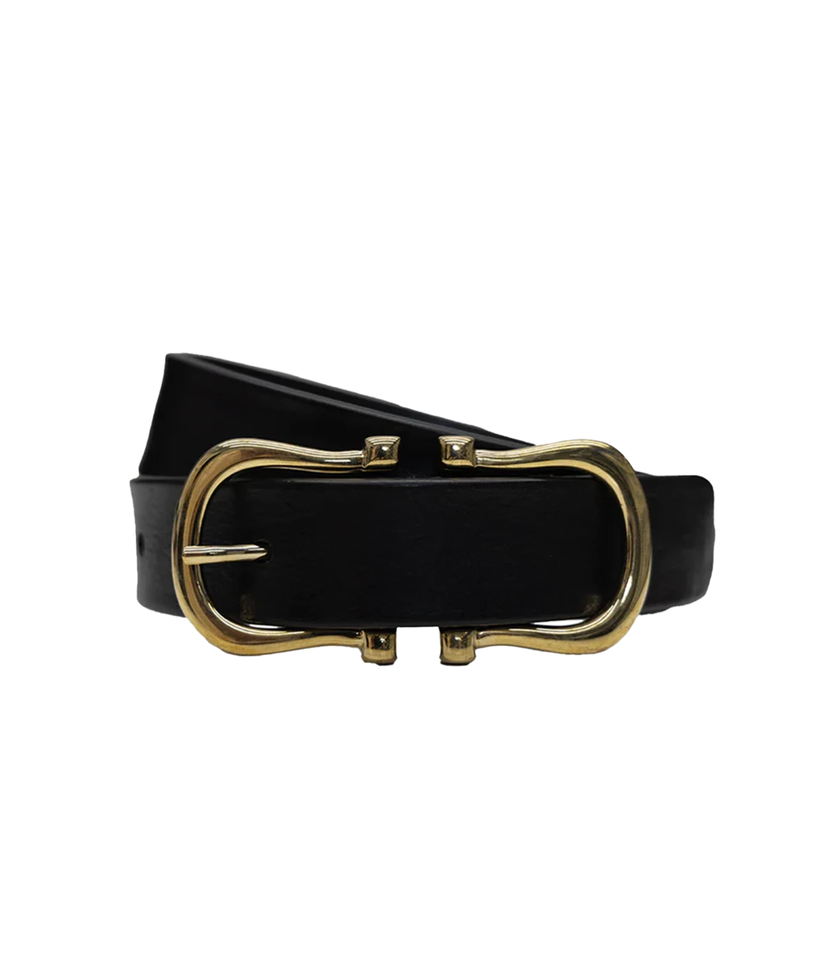 Baby Gold Nicky X Belt in Black