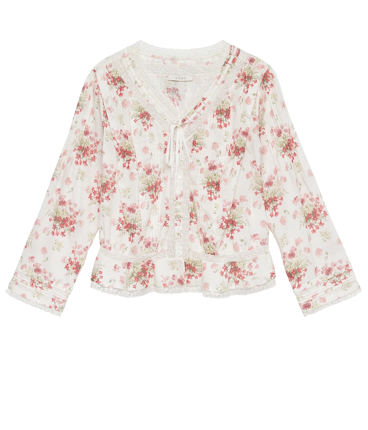 Hillock Top in Ivory Lantana Floral