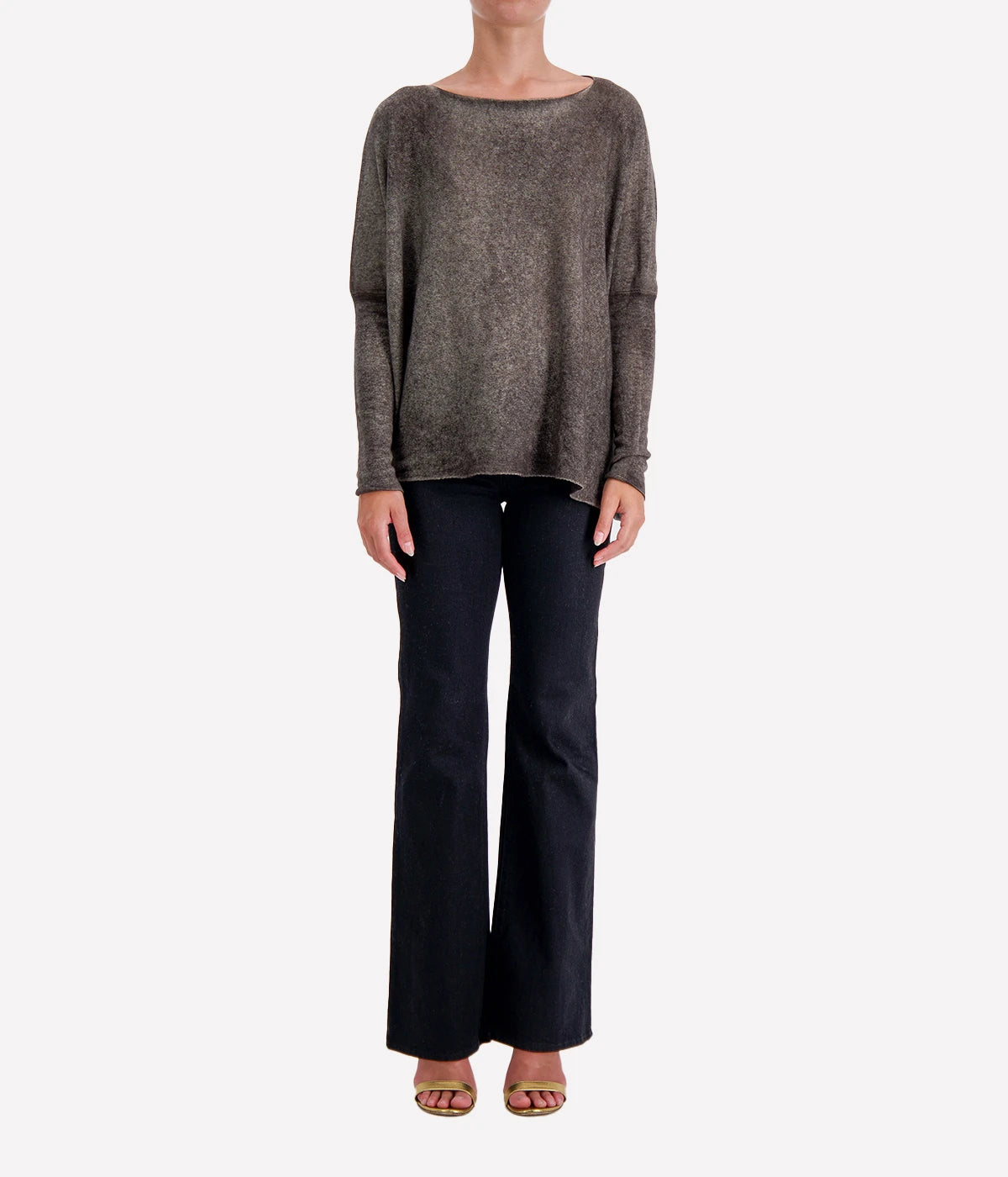 Hand Painted Cashmere Pullover in Fango