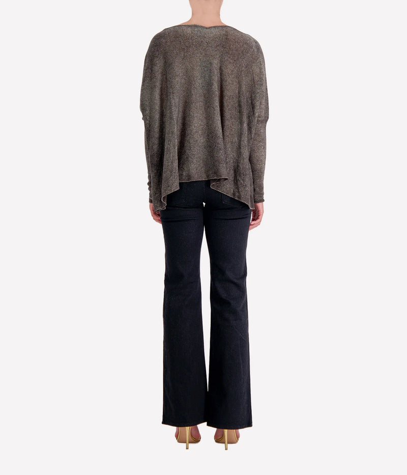 Hand Painted Cashmere Pullover in Fango