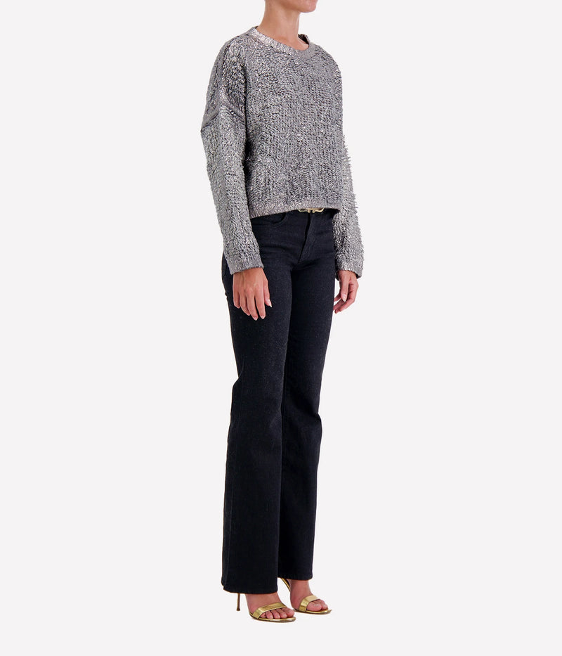 Hand Painted Furry Pullover with Lamination in Husky