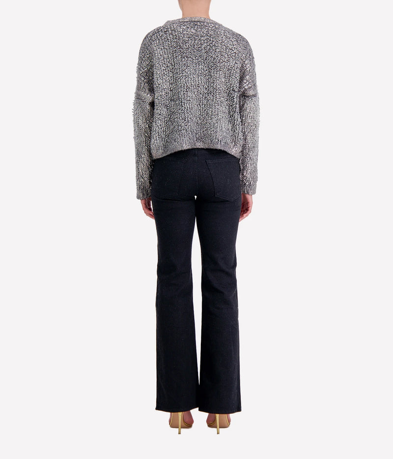 Hand Painted Furry Pullover with Lamination in Husky