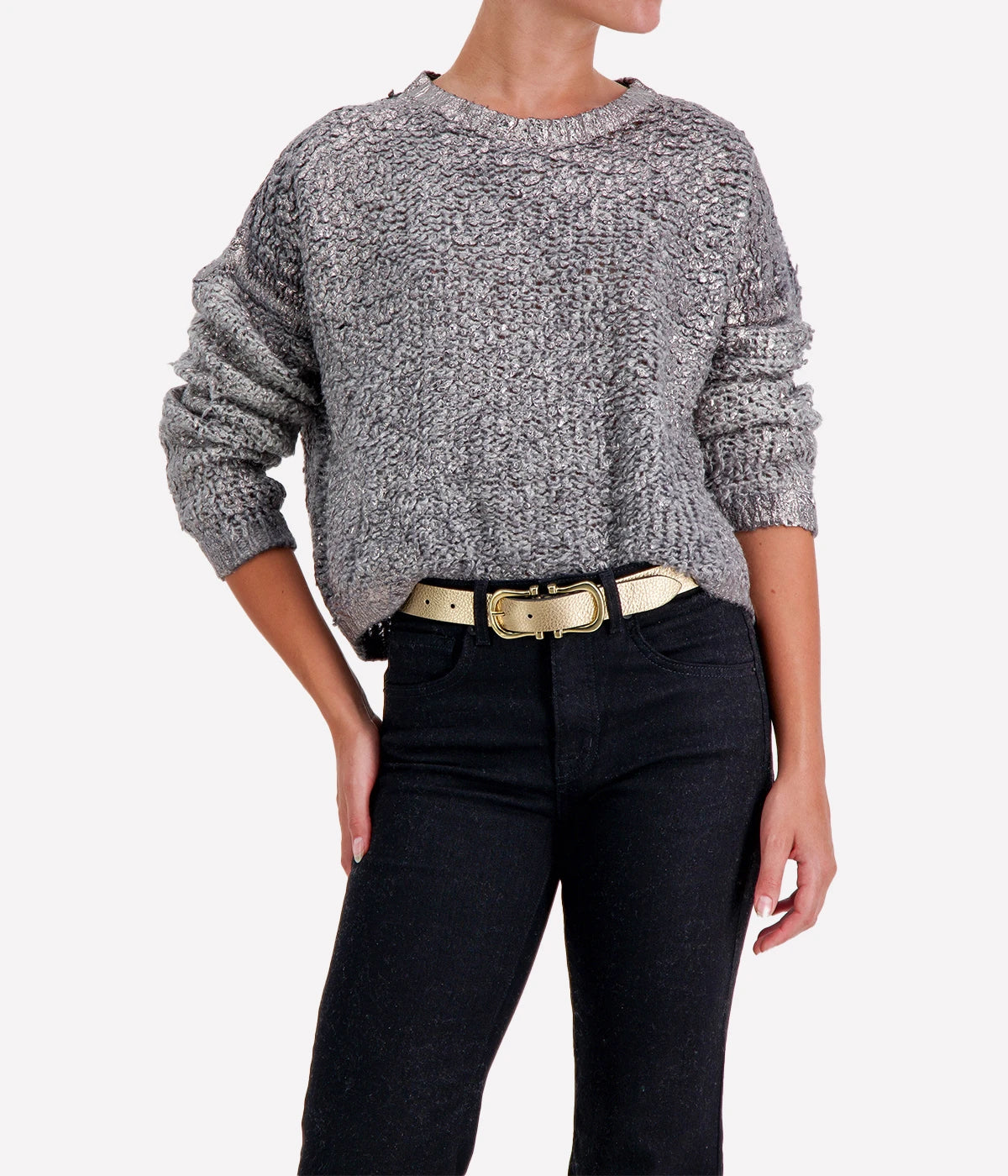 Hand Painted Furry Pullover with Lamination in Husky