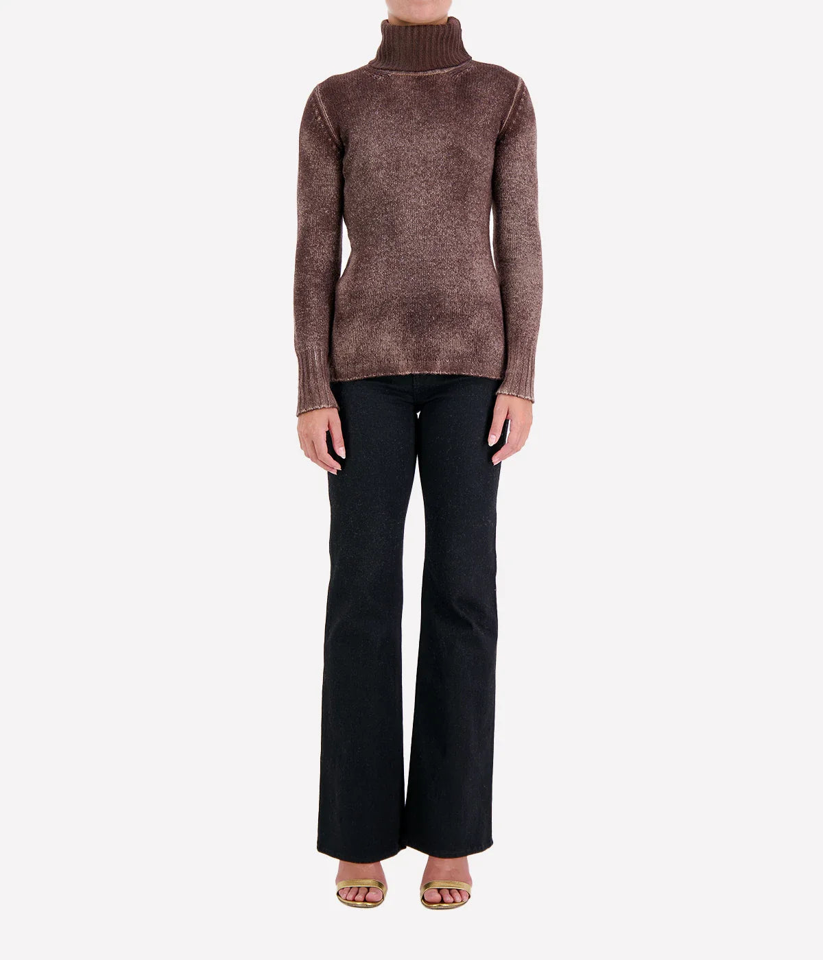 Hand Painted High Neck Pullover in Wisteria