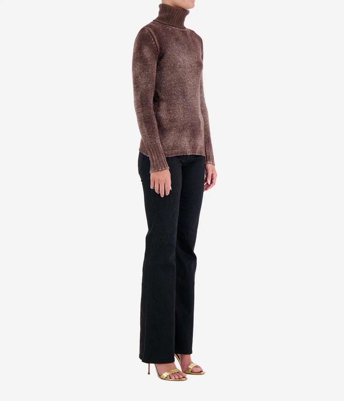 Hand Painted High Neck Pullover in Wisteria