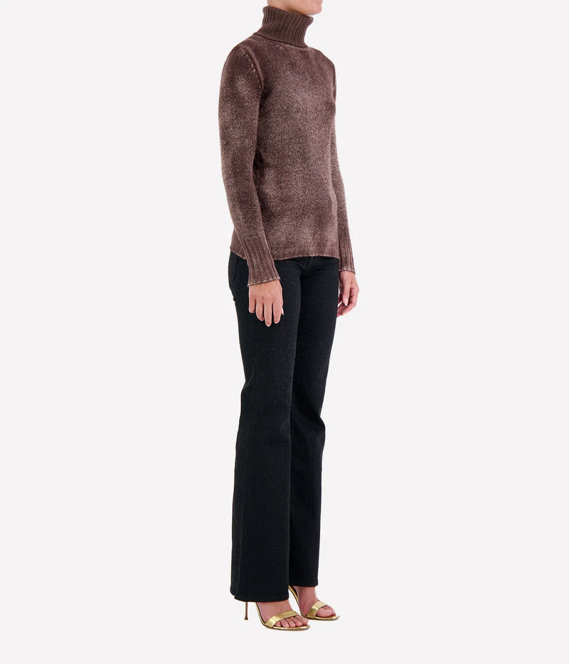 Hand Painted High Neck Pullover in Wisteria