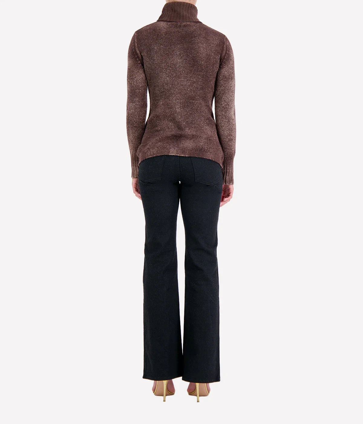 Hand Painted High Neck Pullover in Wisteria
