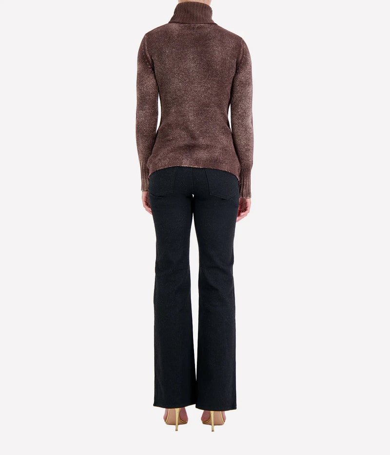 Hand Painted High Neck Pullover in Wisteria