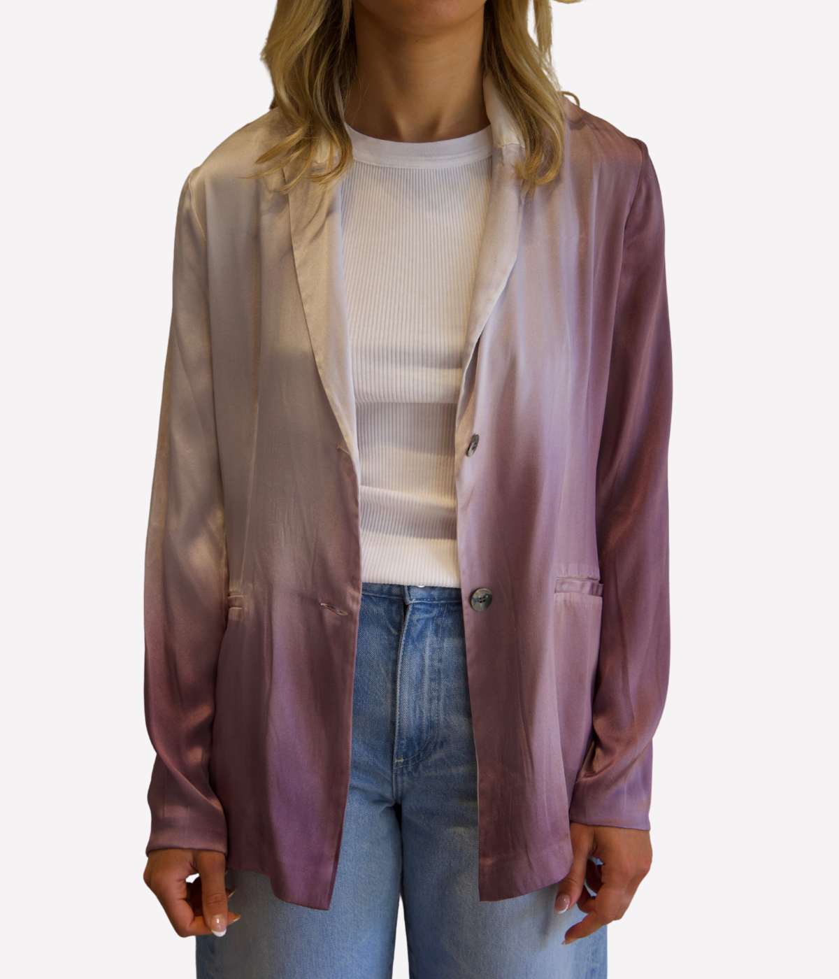 *FINAL SALE* Hand Painted Silk Jacket in Lavender