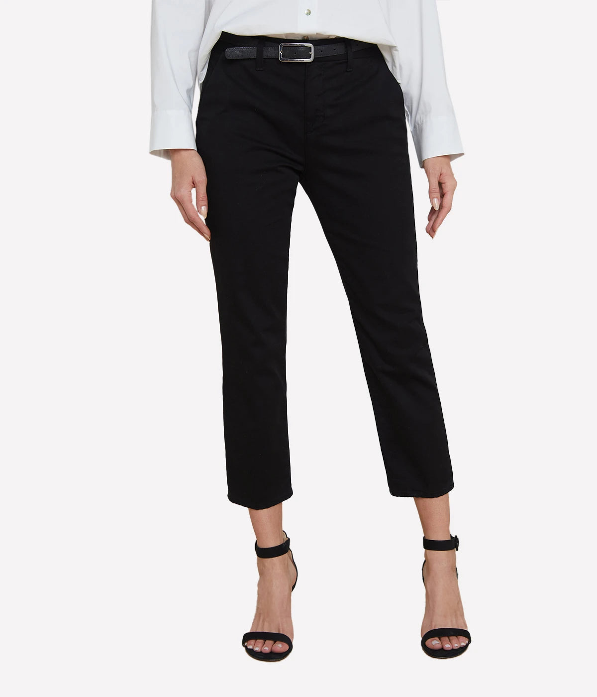 Harlow High Rise Crop Trouser in Noir