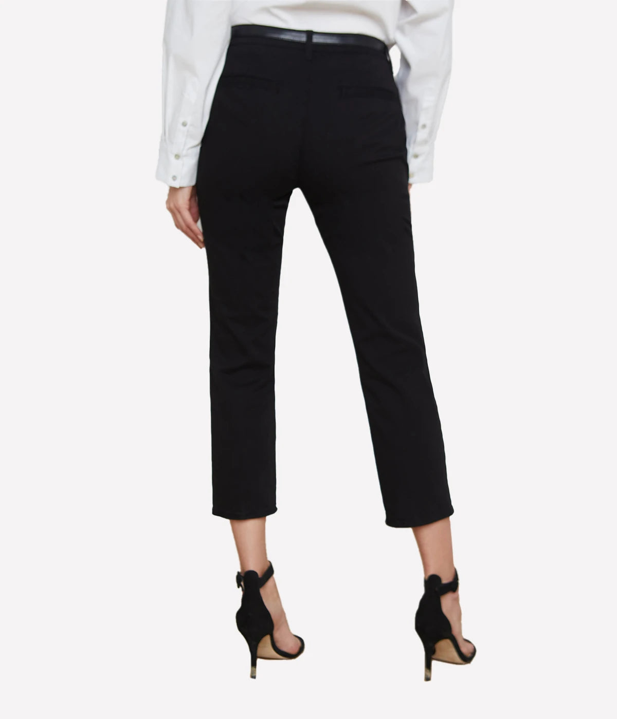 Harlow High Rise Crop Trouser in Noir