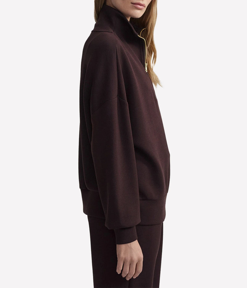 Hawley Half Zip Sweater IN Coffee Bean
