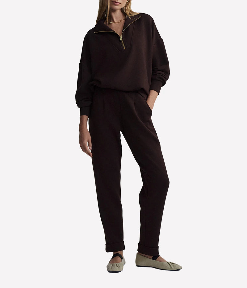 Hawley Half Zip Sweater IN Coffee Bean