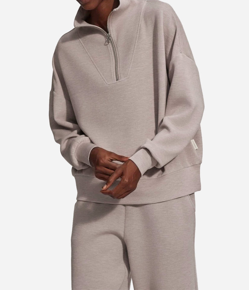 Hawley Half Zip Sweater IN Taupe Mal
