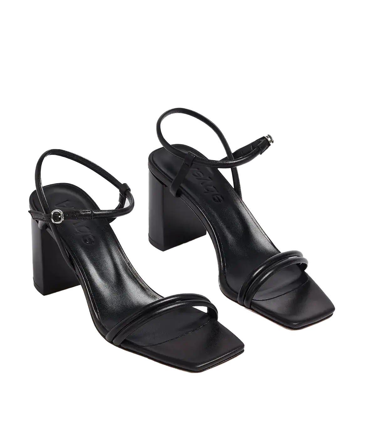 Helene Laminated Nappa Leather Sandal in Black
